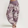 Women's Harem Pants Cotton Digital Print Elastic Waist