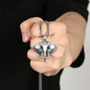 3D Elephant Necklace Pendant Stainless Steel Pewter Strength