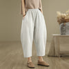 Women's Harem Pants Cotton Linen Wide Leg Trousers With Pockets