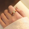 Adjustable Bamboo Jade Ring for Women
