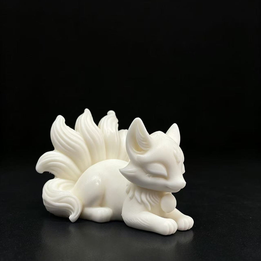 Nine Tailed Fox Carved Ornament