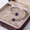 Crystal Open Cuff Bracelet with Geometric Charm