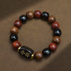 Multi-Wood Bead Bracelet with Six Syllable Mantra