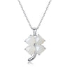 Four Leaf Clover Necklace with Hetian Jade and Sterling Silver