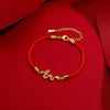 Year of the Dragon Red Rope Bracelet, Gold Plated Copper