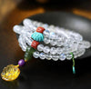 Handmade Red String Bracelet with Love Knot and Flower Charm