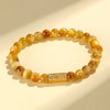 Tiger Eye Charm Bracelet with Koi, Bamboo and Mantra