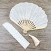 Embroidered Bamboo Hand Fan with Tassel and Case
