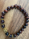Stone Bead Buddha Bracelet Tiger Eye Lapis Lazuli