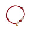 Red String Bracelet with Pearl and Agate for Good Fortune