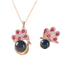 Peacock Pendant Necklace with Blue Stone