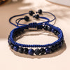 Beaded Braided Bracelet Set with Stone Charms