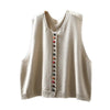 Women's Knit Vest with Colorful Buttons