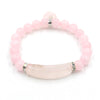 Quartz Love Heart Beads Bracelet with Gemstone Pendant