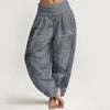 Women's Harem Pants Cotton Elastic Waist 3D Print Casual Trousers