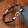 Infinity Knot Leather Bracelet, Stainless Steel Clasp
