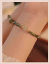 Bamboo Pattern Hetian Jade Bracelet for Women, Handmade Luck Charm