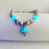 Luminous Lotus Bracelet with Turquoise Glowstone Beads