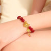 Red Agate Fox Mask Bracelet and Ring Set