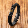 Om Mani Padme Hum Leather Bracelet with Stone Beads