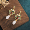 Magnolia Flower Pattern Luck Prosperity Drop Dangle Earrings