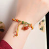 Persimmon Agate Red String Bracelet with Reincarnation Knot