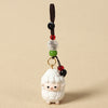 Wooden Sheep Keychain with Beads and Mantra