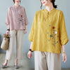 Embroidered Cotton Linen Top and Pants Set