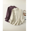 Cotton Linen Frog Button Shirt Long Sleeve