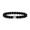 Stone Bead Bracelet with Crown Charm