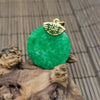 Green Jade Peace Buckle and Safety Pendant Necklace