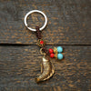 Brass Koi Fish Keychain with Beads and Coins
