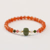 Red Agate and Hetian Jade Bead Bracelet