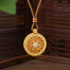 Openable Compass Locket Necklace, Gold-Plated Brass Pendant