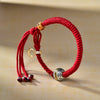 Handmade Red String Bracelet with Tibetan Bead Charm