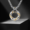 Möbius Chinese Coin Necklace, Copper Electroplated Pendant