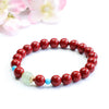 Cinnabar Rose Bracelet with Gold-Tone Accents