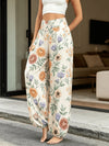 Women's Wide Leg Harem Pants with Elastic Waist, Breathable Polyester
