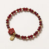 Natural Gemstone Braided Bracelet, Adjustable Gold Tone Chain