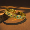 Copper Enamel Butterfly Bangle with Heart Sutra