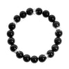 Zebra Jasper Bead Bracelet with Crystal Accents