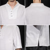 Men's Linen Short Sleeve Shirt Casual Summer Half Sleeve T-Shirt