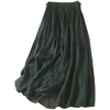 Plain Lace Up Elastic Waist Women's Skirt With Pockets