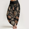 Women's Harem Pants Cotton Elastic Waist 3D Print Casual Trousers