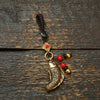 Brass Koi Fish Keychain with Beads and Coins
