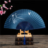 Cotton Linen Folding Fan with Butterfly, Cat, and Floral Motifs