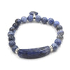 Quartz Love Heart Beads Bracelet with Gemstone Pendant