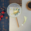 Embroidered Round Hand Fan with Tassel, Chinese Classical Style