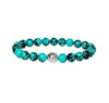 Stone Bead Bracelet with Crown Charm