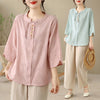 Embroidered Cotton Linen Top and Pants Set